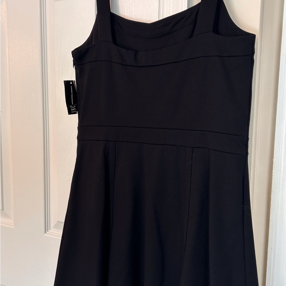 NWT INC International Concepts Black Fit and Flare Dress, Sleeveless, Size M
